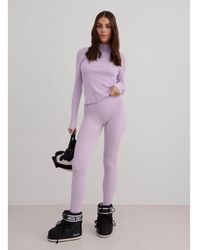 Aim'n - Pale Ribbed Wool Leggings - Lyst
