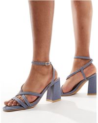 New Look - Block Heel Multistrap Sandal - Lyst