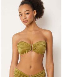 Calzedonia - Bandeau Bikini Top Shiny Satin - Lyst