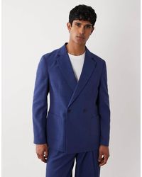 ASOS - Regular-Fit Double Breasted Colbert Met Slubtextuur - Lyst