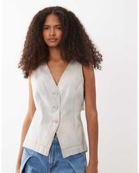 BOSS - Tailored Denim Vest Waistcoat - Lyst