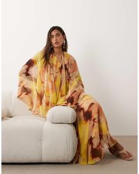 ASOS - Trapeze Overlay Chiffon Maxi Dress With Ruffles - Lyst