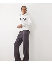 Kaiia - Tall Cotton Blend Embroidered Logo Wide Leg Joggers - Lyst