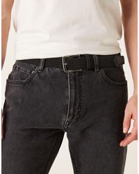 ASOS - – webgürtel mit endstück aus kunstleder - Lyst