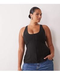ASOS - Asos Design Curve Scoop Neck Bandage Corset Top - Lyst