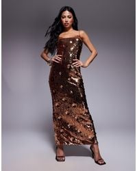 ASOS - Sequin Lace Trim Cami Maxi Dress With 3D Embellishment - Lyst