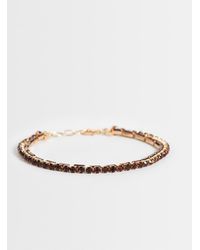 ASOS - Double Row Anklet With Amber Crystal Cupchain - Lyst