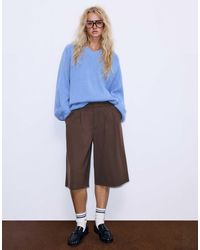 Pull&Bear - Tailored fit maßgeschneiderte bermuda-shorts mit bügelfalten - Lyst