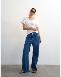 TOPSHOP - Column Mid Rise Jeans - Lyst