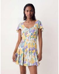 ASOS - Mini Tea Dress With Godet Hem - Lyst