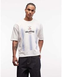 ASOS - Boxy Oversized All-over Print T-shirt With Text Front Graphic - Lyst