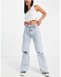 Monki Denim Lizette Recycled Wide Leg Jeans With Paperbag Waist in Blue |  Lyst UK