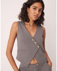 ASOS - Jersey Twill Asymmetric Waistcoat Top - Lyst
