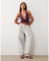 Lioness - Aura Pure Cotton Tie Waist Wide Leg Balloon Trousers - Lyst