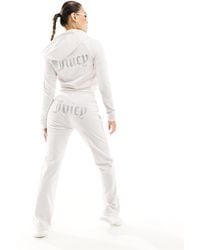Juicy Couture - Diamante Logo Velour Straight Leg joggers Co-ord - Lyst