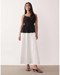 Nobody's Child - Alina Cotton Cami Shirred Detail Drop Waist Maxi Dress - Lyst