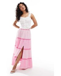 Miss Selfridge - Gonna Lunga Con Motivo Misto A Righe E Quadretti - Lyst