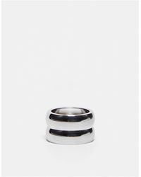 TOPSHOP - Psalm Waterproof Stainless Steel Stacked Effect Ring - Lyst
