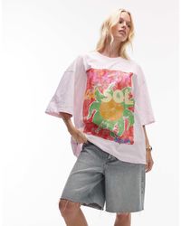 TOPSHOP - – oversize-t-shirt aus jersey - Lyst