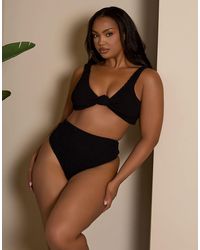 Moda Minx - Curve X Bernadette Afia Scrunch Knot Front Bikini Top - Lyst
