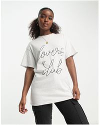 In The Style - Exclusive Lovers Club Slogan T-shirt - Lyst
