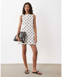 ASOS - Denim Fit And Flare Mini Dress Detail - Lyst