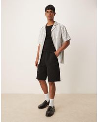 ASOS - Pantaloncini Taglio Lungo Cargo Neri - Lyst