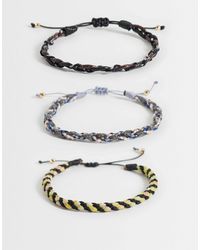 ASOS - 3er-pack armband mit gedrehtem flechtseil - Lyst
