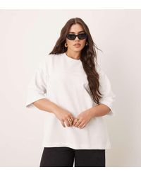 ARRANGE - Camiseta Blanca Extragrande Con Detalle De Costuras De Tejido Grueso De Curve - Lyst