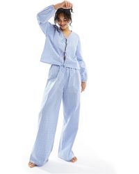 Luna - Pantaloni del pigiama oversize a quadretti - Lyst