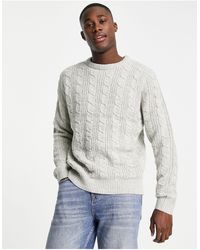 French Connection Mens Long Sleeve Stripe Crew Neck Sweater 