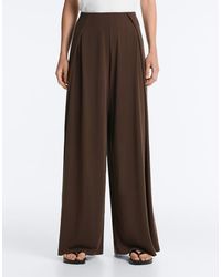 Oysho - Modal Blend Straight-Leg Trousers With Side Pleat - Lyst