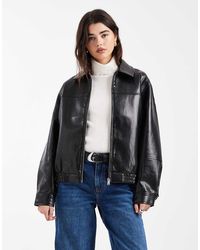 Vero Moda - Ruimvallend Bomberjack Van Imitatieleer - Lyst