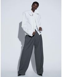 ASOS - Ttya Lab Tailored Pleated Trousers With Waistband Detail - Lyst
