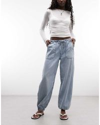 Gap - Tie Waist Barrel Leg Jeans - Lyst