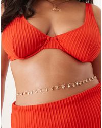 ASOS - Asos design curve – e bauchkette mit muschel- und zierperlen-anhängern - Lyst