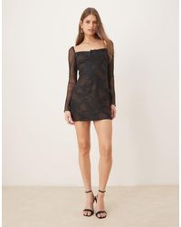 Motel - Modena Long Sleeve Mini Dress - Lyst
