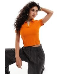 & Other Stories - Knitted Polo Collar Cropped Top - Lyst