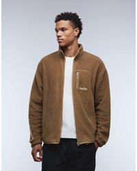 ASOS - Relaxed Funnel Neck Zip Through Fleece Sweatshirt With Chest Pocket - Lyst