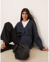 ASOS - Knitted Brushed Boxy Pocket Cardigan - Lyst