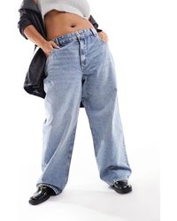ASOS - Asos design curve - jeans boyfriend ampi medio - Lyst