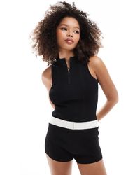 Mango - Half Zip Sleeveless Jumper - Lyst