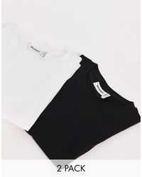 Weekday - Essence - confezione da 2 t-shirt standard bianca e nera - Lyst