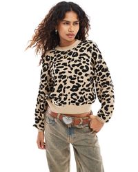 Noisy May - – strickpullover mit leopardenmuster - Lyst