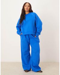 ASOS - Asos Design Curve Wide Leg Brushback Jogger - Lyst
