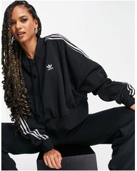 Adidas originals black three stripe hoodie maxi dress sale