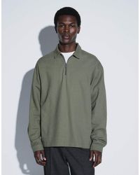 ASOS - Oversized Rugby Shirt With Zip - Lyst