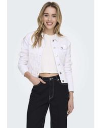 ONLY - Fitted Denim Jacket - Lyst
