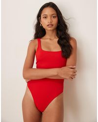 Calvin Klein - – formende unterwäsche – gerippter, einteiliger badeanzug - Lyst