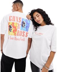 ASOS - Unisex Oversized Graphic T-shirt With Guns N Roses Tour Prints - Lyst